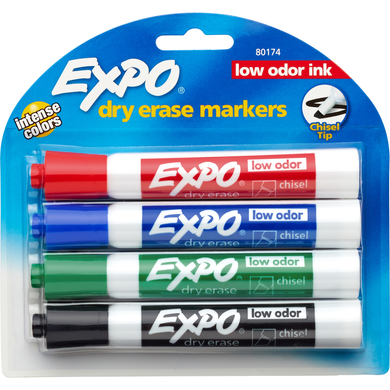 Expo Low Odor Dry Erase Marker4PK | Classic Colors