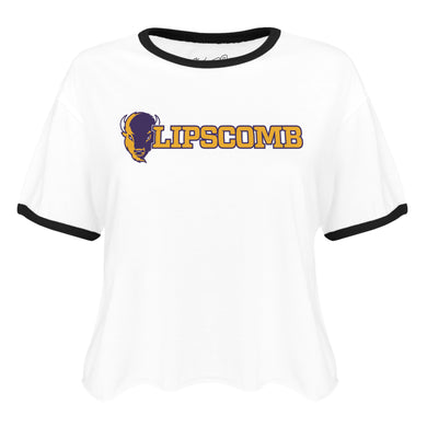 Ladies Cutoff Ringer Tee | White