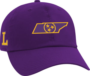 Ahead Largo Classic Solid Cap With Tennessee Tri Star Logo and L on side, C47LAR, Purple