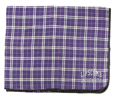 Flannel Blanket, Purple/White Plaid (F22)