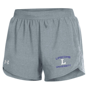 Women's Fly By Run Short 2.0 by Under Armour, True Grey Heather