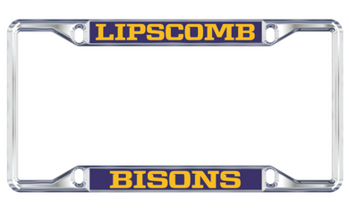 Mirror License Plate Frame Lipscomb over Bisons
