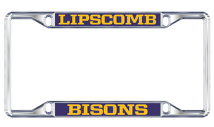 Mirror License Plate Frame Lipscomb over Bisons